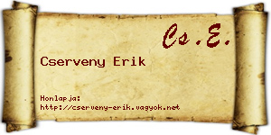 Cserveny Erik névjegykártya