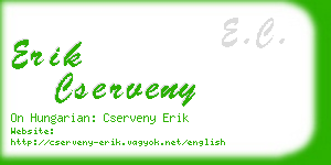 erik cserveny business card